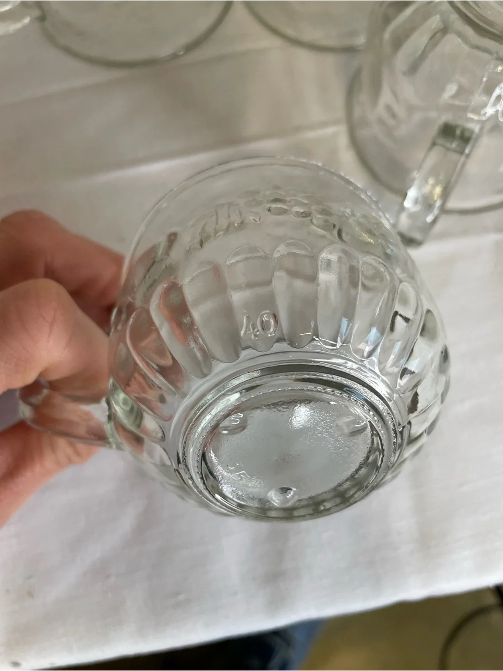 VINTAGE MCM Glass Punch Bowl Set with 12 Cups and Ladle